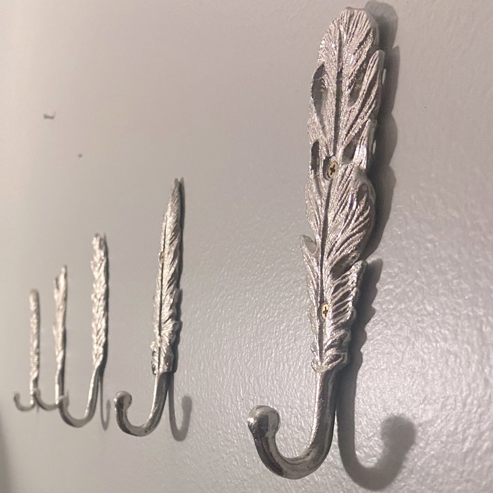 COPY - Boho set of feather decor hooks